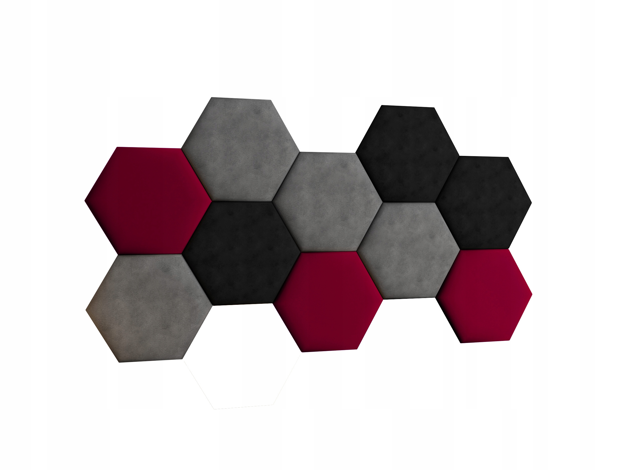 Čalúnené Panely Hexagon 30x26 Včelí Plást S Voštinou Sada 10 Kusov