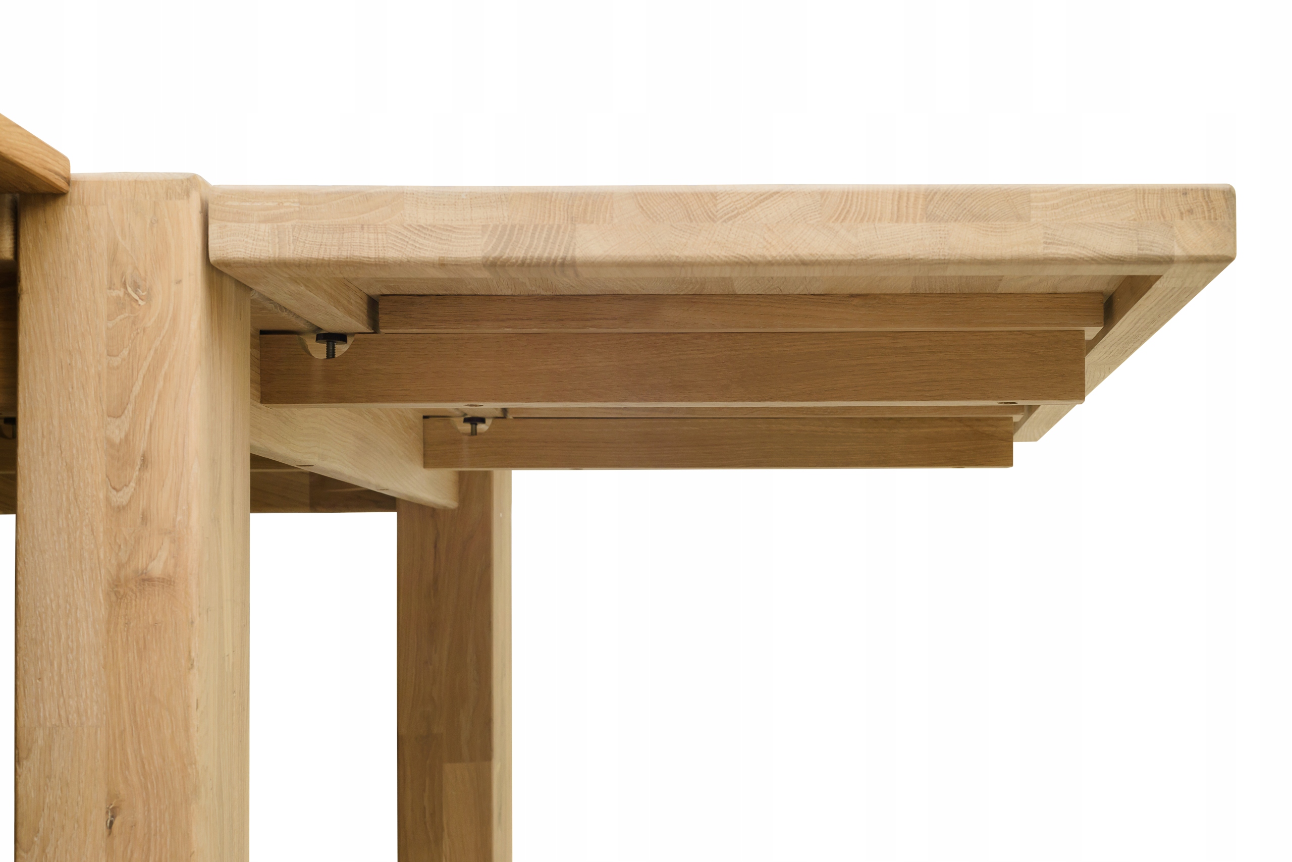 STÓŁ Z DĘBU MONTANA, Z DOKŁADKAMI 160(260)x90xh75 Grubość blatu 2 cm