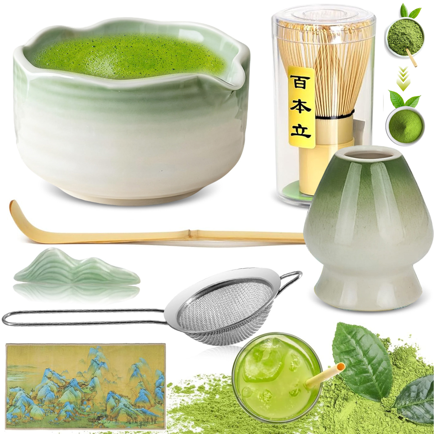 Levně Matcha Sada Na Čaj 7 V 1 Pro Milovníky Matcha Vysoká Kvalita Jako Dárek
