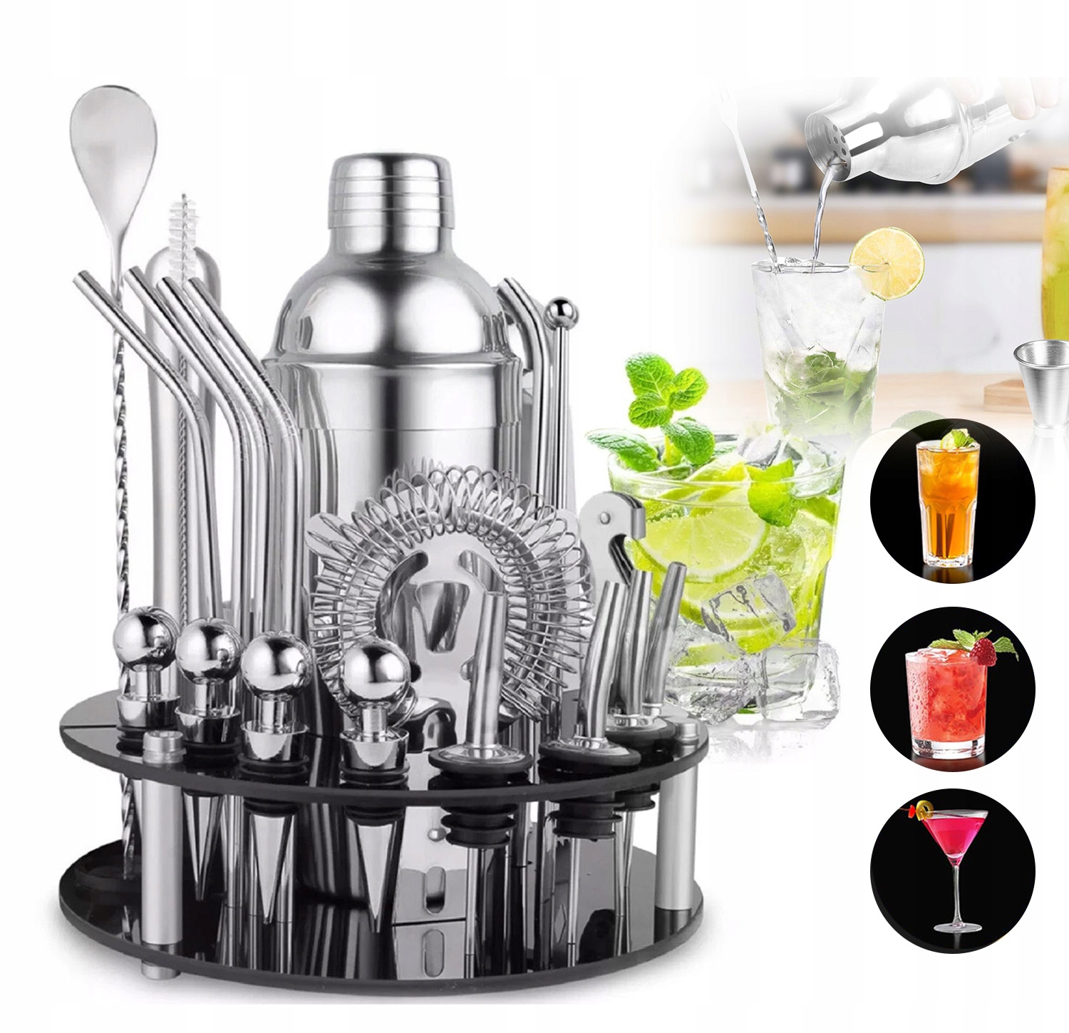 Profesionální barmanský set na koktejly 30v1 Shaker