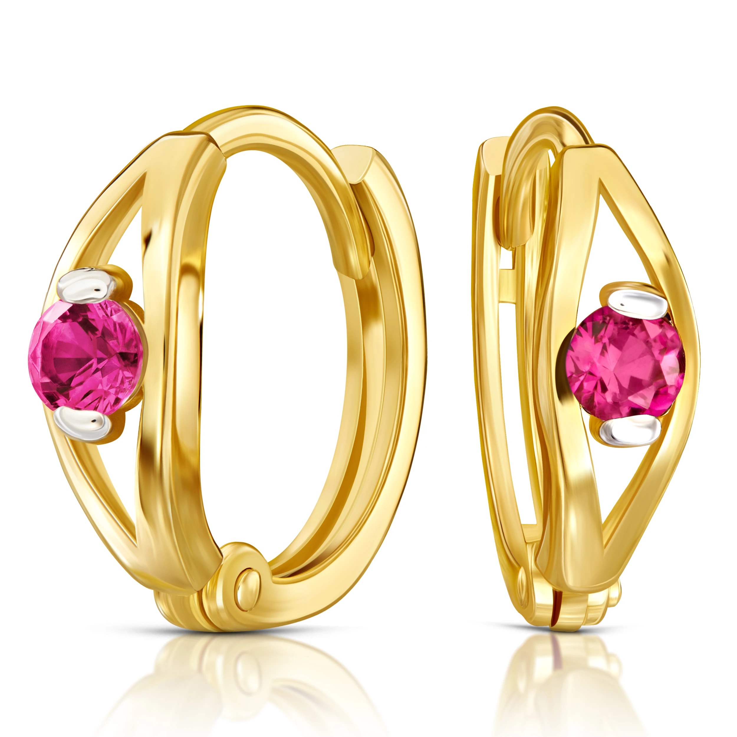 Zlaté Náušnice S Rubínovým Očkem