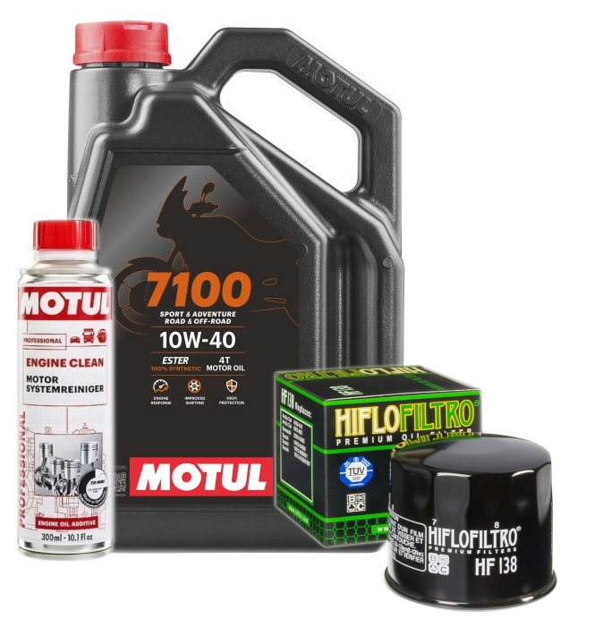 OLEJ 10W40 MOTUL 7100 4L FILTR HF138 PŁUKANKA