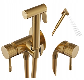 Podomietková bidetová batéria Zlatá Glami hadica, slúchadlá, čistič bidetu