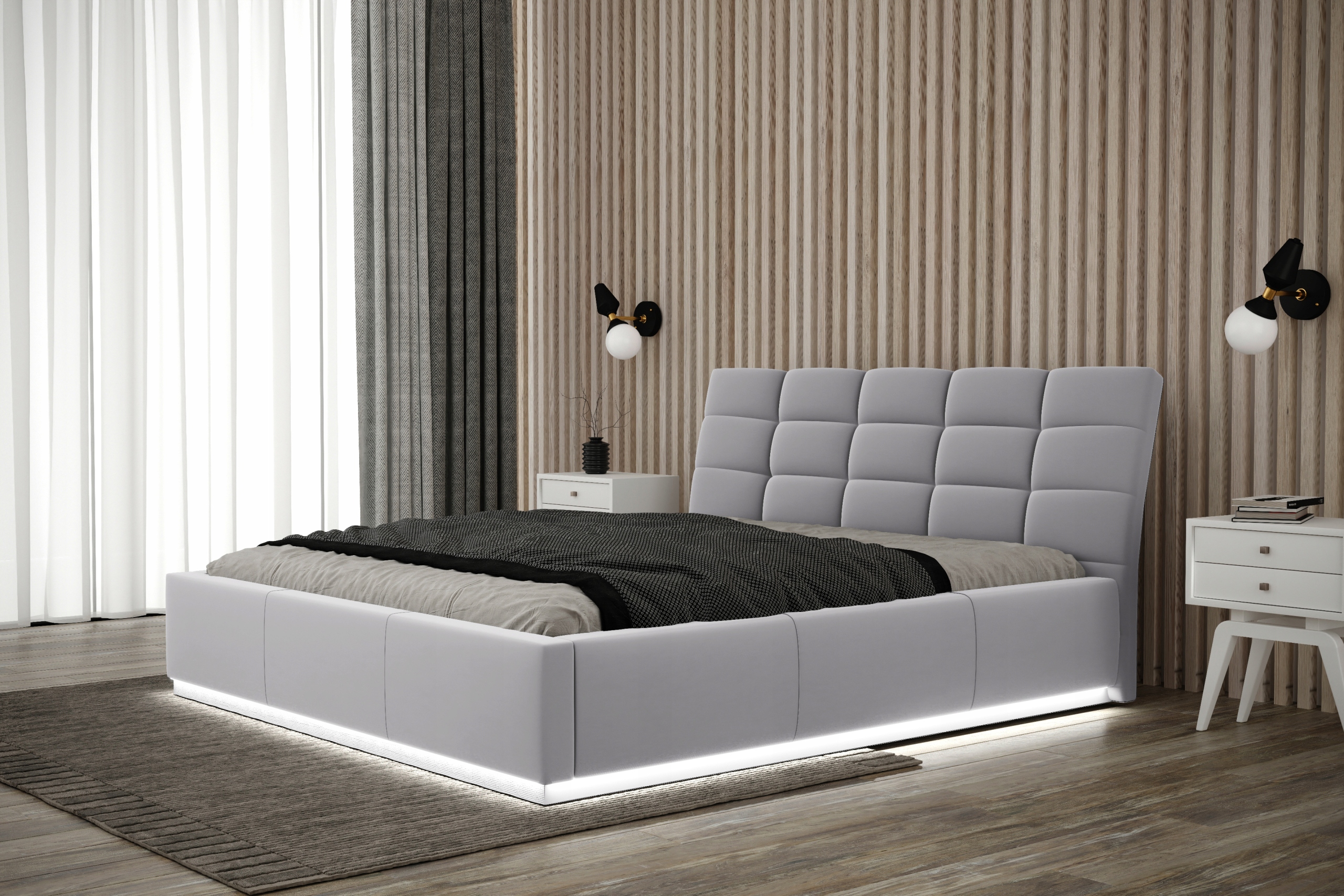 

łóżko sypialniane tapicerowane Palermo 180x200 Led