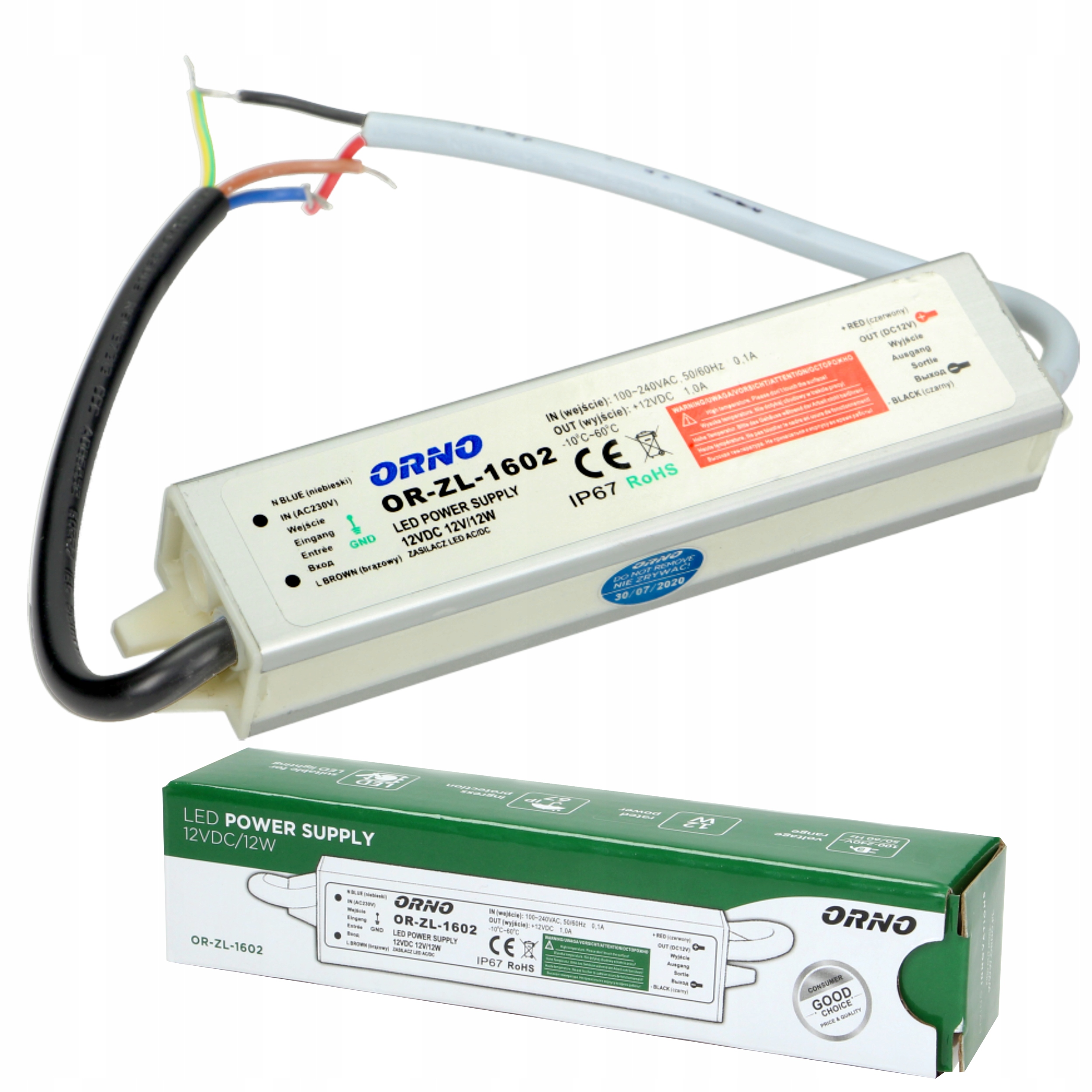 

Zasilacz Do Oświetlenia Led 12W 12V Orno 1602