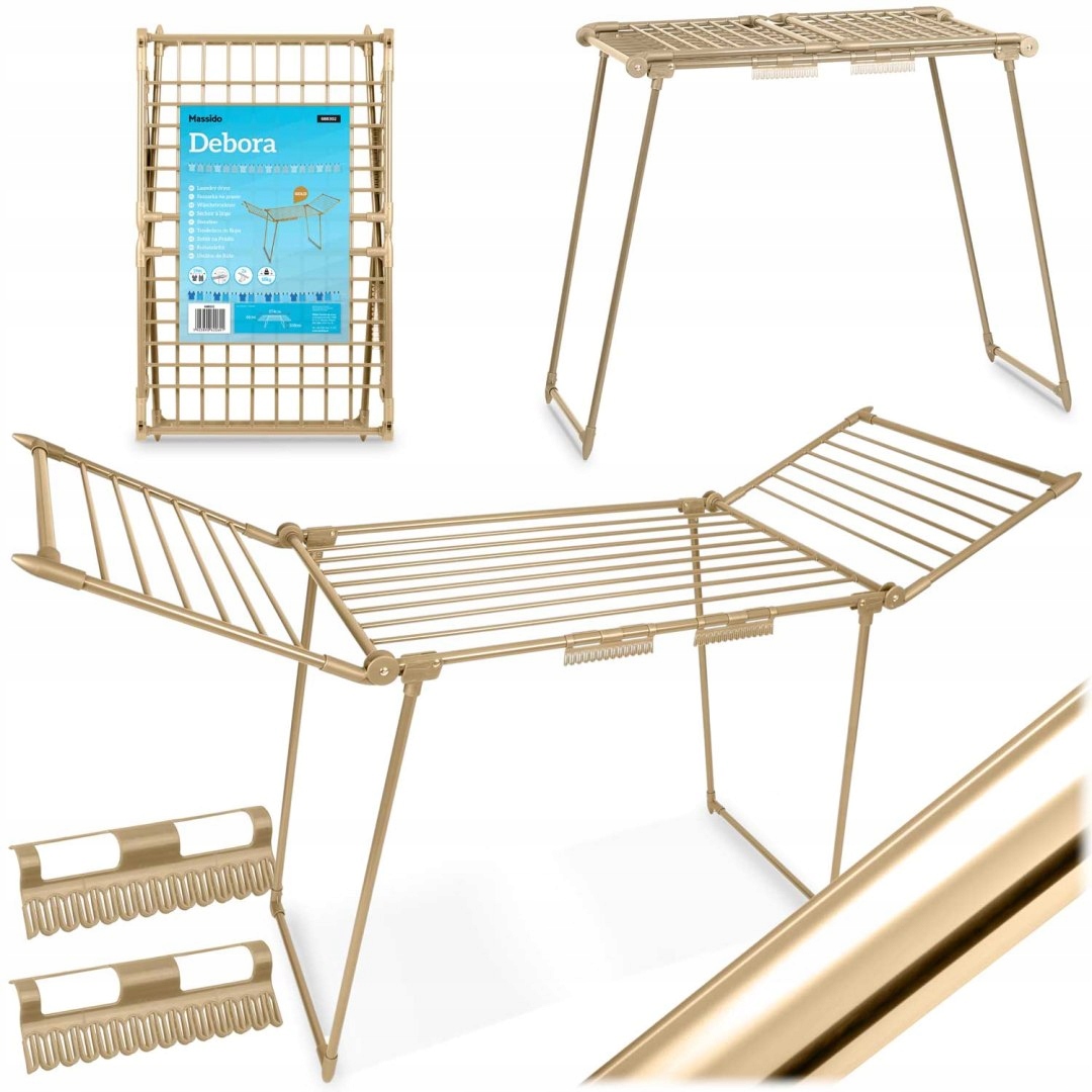 Sušák na prádlo stojící rozkládací Debora zlatý 19 m Massido