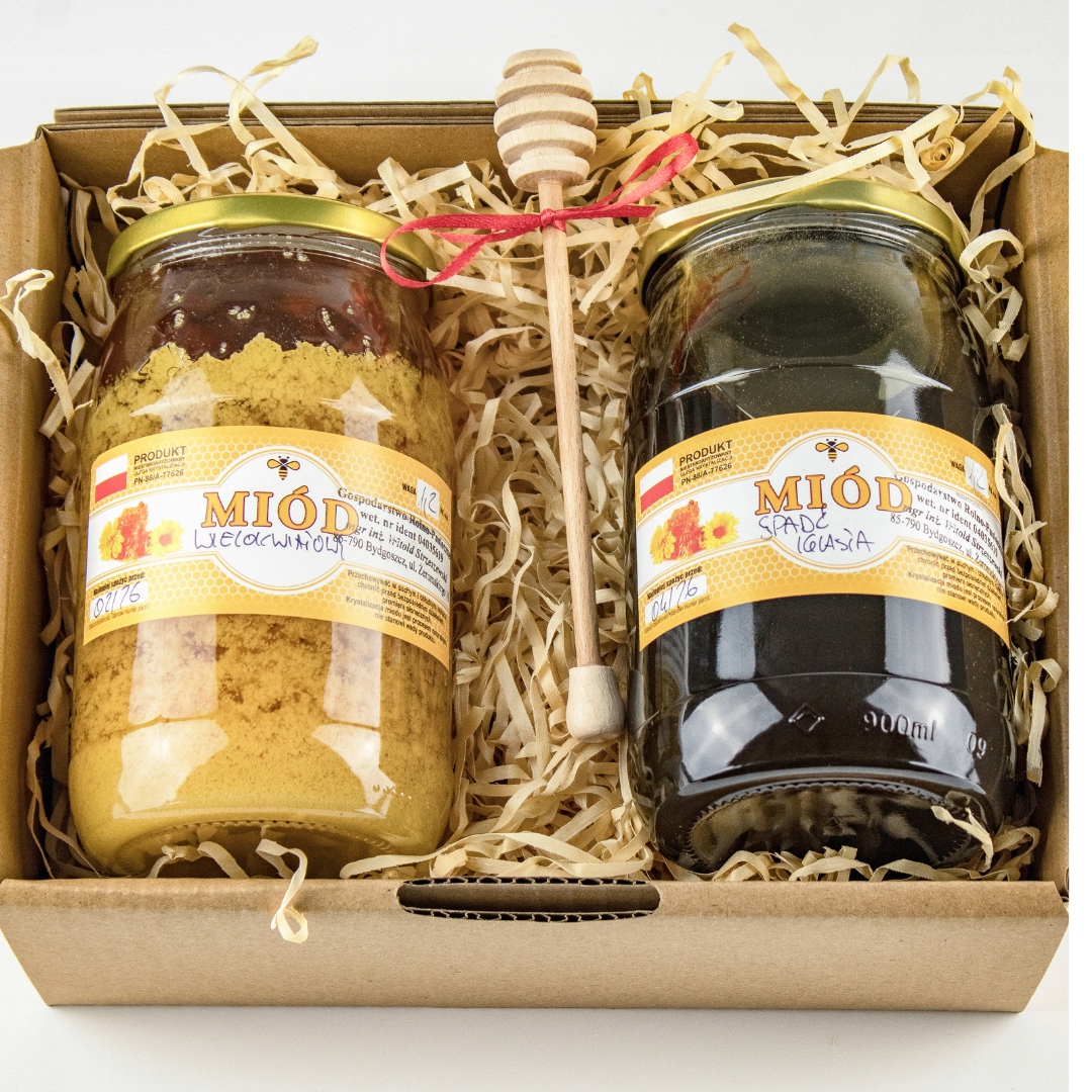 Dárková sada medů 2x1200g Mnohokvětá A Jehličnatá