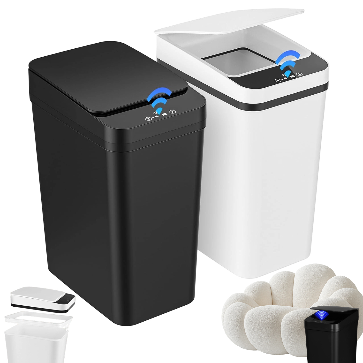 Levně Sada Košů 12 L S Senzorem IPX5 Automatické Zavírání Po 5 Sekundách