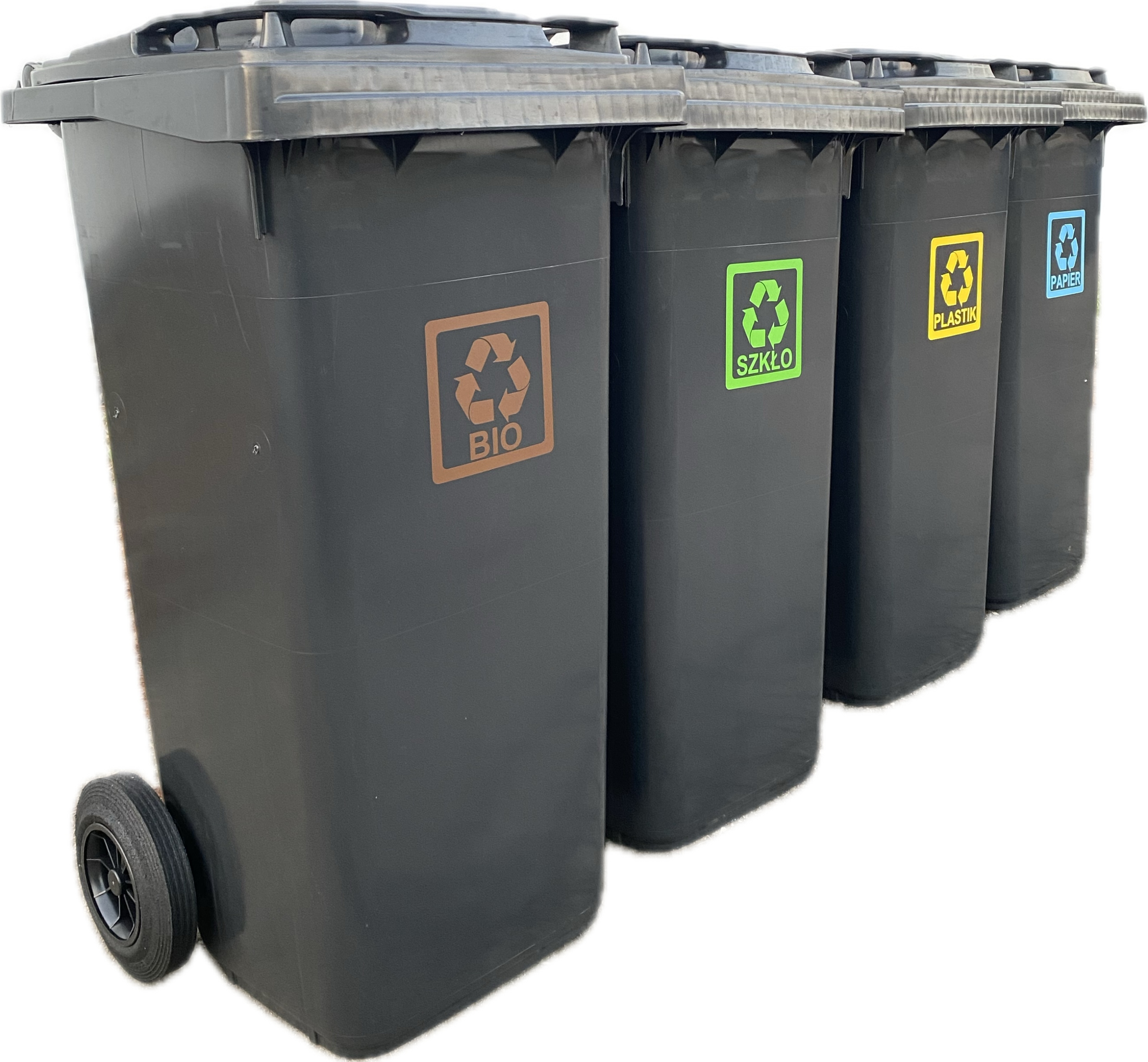 Pojemnik Kosz Na Odpady Śmieci Segregacja 4 X 120L Kontener Śmietnik Bio