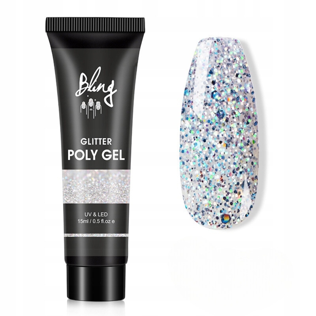 Polygel akrylożel budujący Bling 15 ml - Glitter
