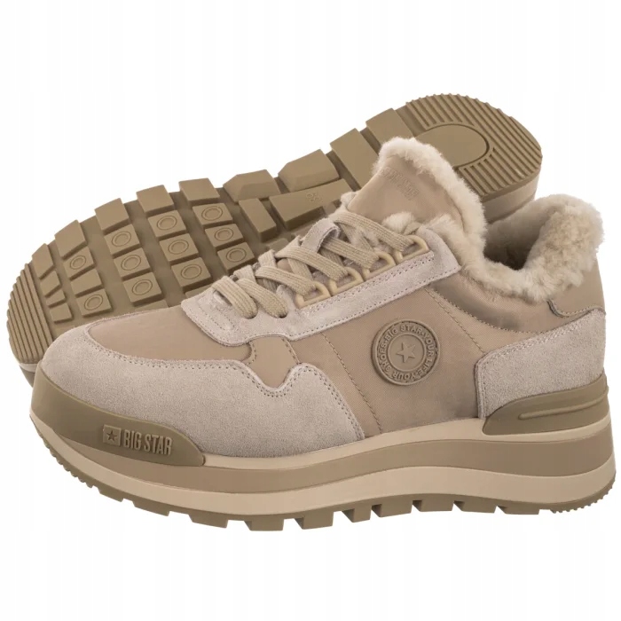 Dámské zateplené tenisky na platformě Big Star béžové