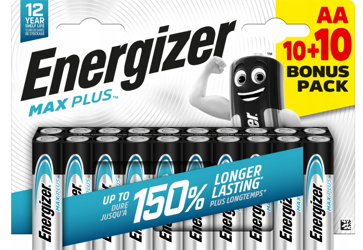20x bateria AA ENERGIZER Max Plus LR6 1,5V
