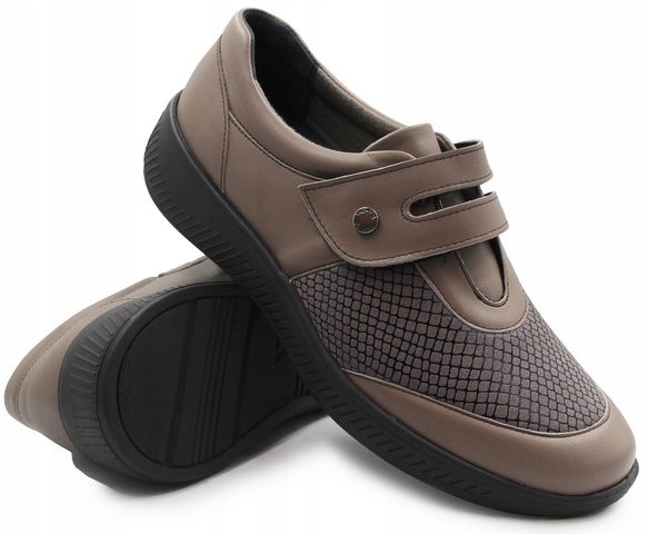 Dámské polobotky na podzim z měkké kůže na suchý zip comfortabel 40