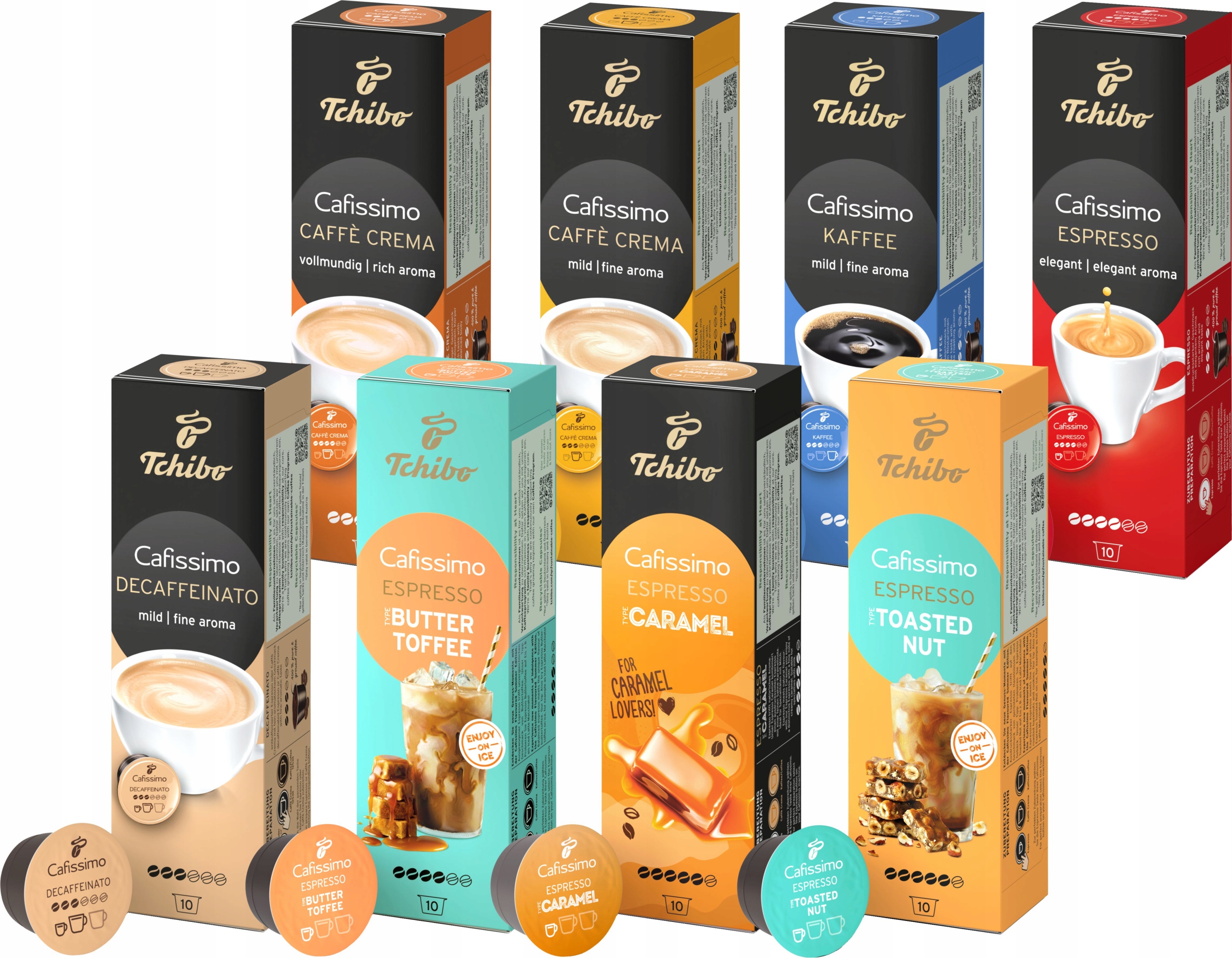 Kapsle Tchibo Cafissimo Sada 80 kusů (8 x 10 kapslí)