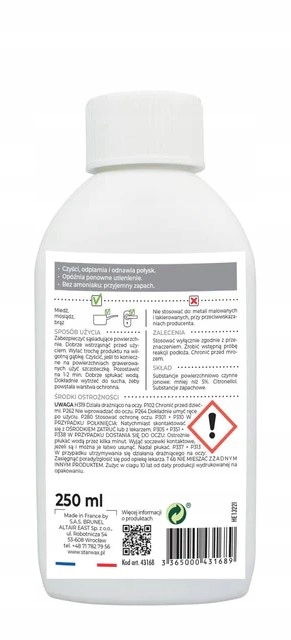 MIEDŹ-MOSIĄDZ- BRĄZ, 250ML - STARWAX Pojemność 0.25 l