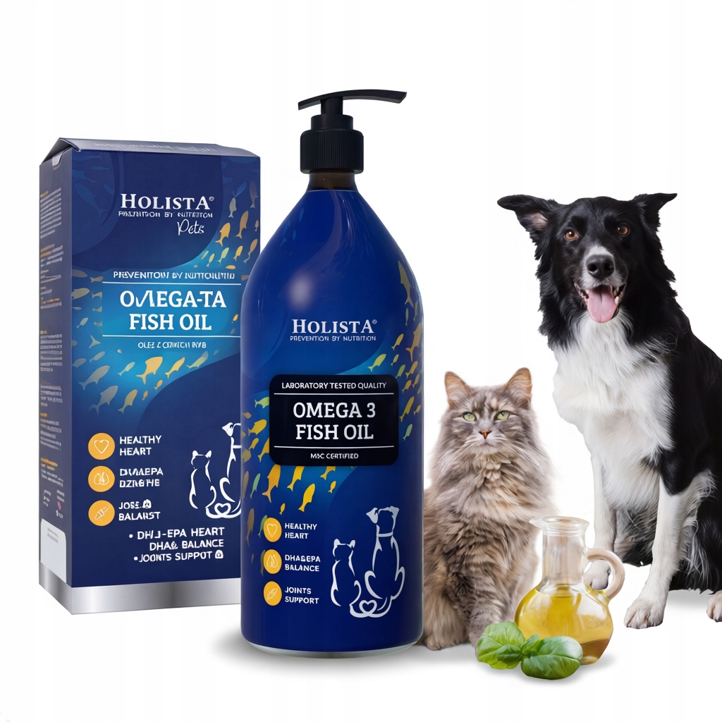 Holista Olej Omega 3 Fish Oil Kwasy Omega dla Psa Kota Epa Dha Barf 1000ml