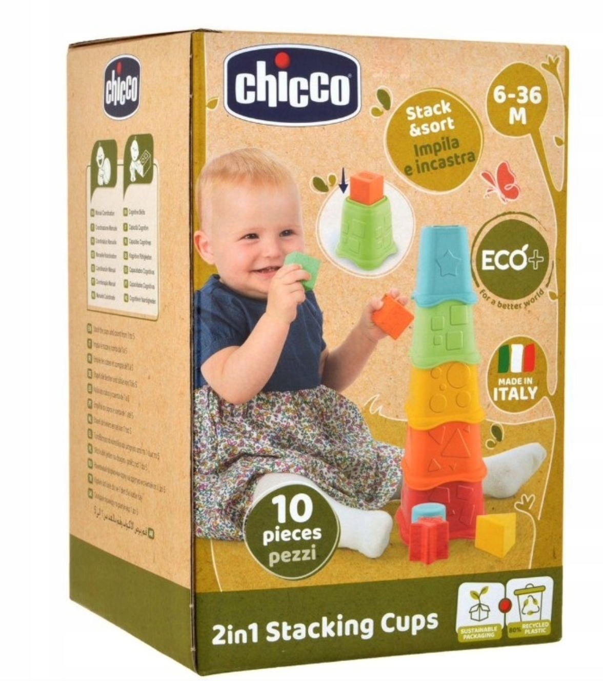 

Chicco Wieża 2W1 Kubeczki Eco 5 Kształtów
