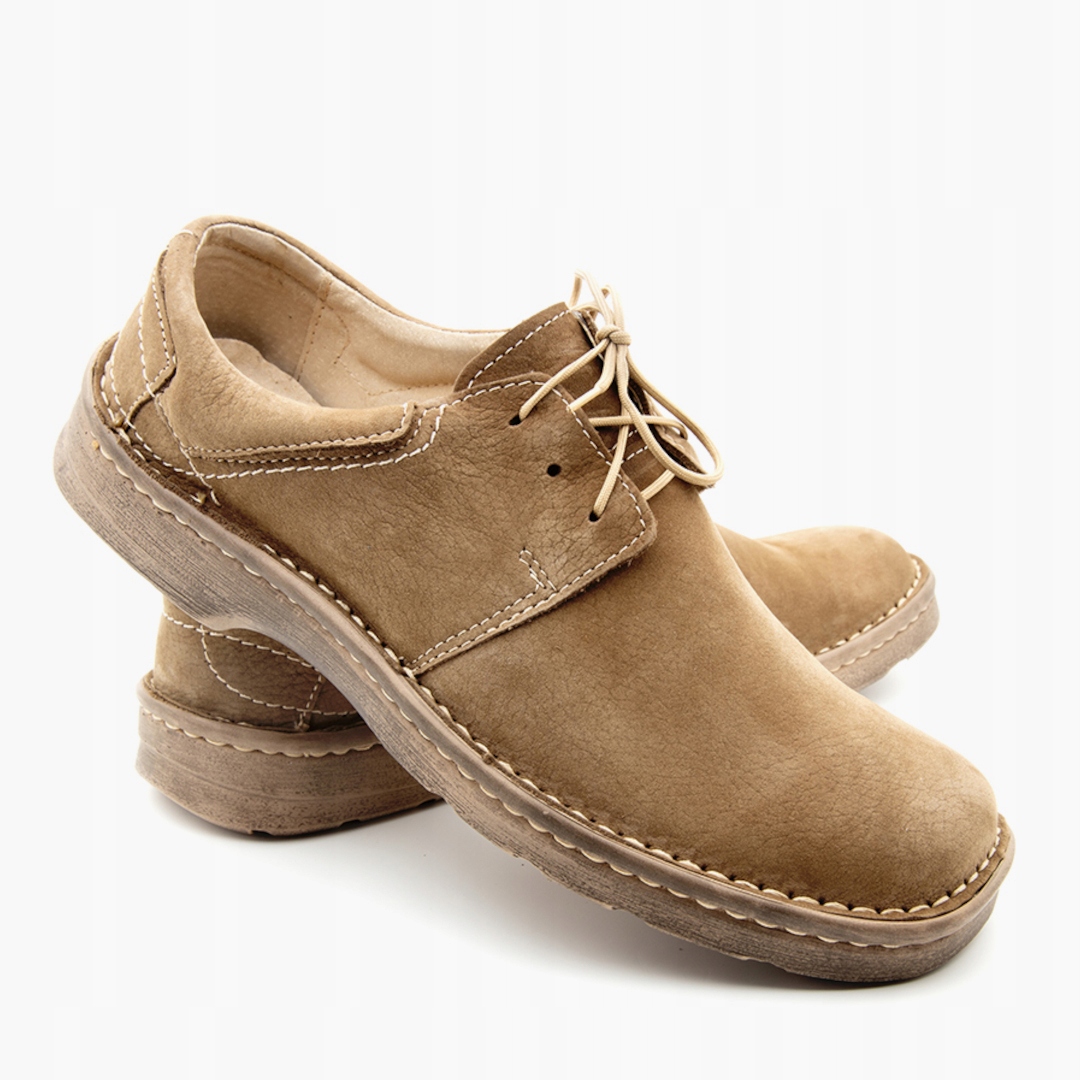 Polské polobotky Maximus pánské kožené 018 přírodní olivová kůže 42