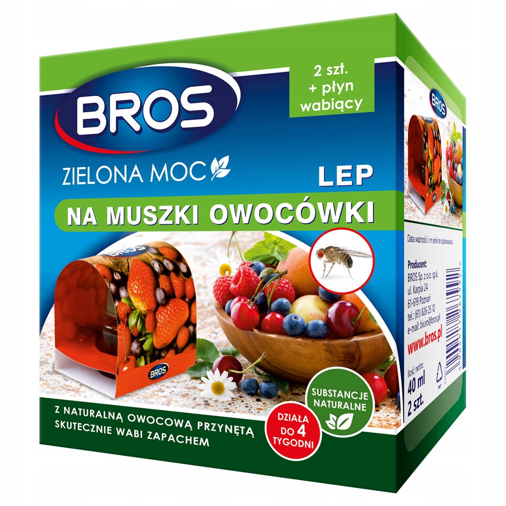

Lep na muszki owocówki Bros z płynem wabiącym