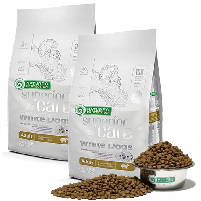 Nature's Protection White Adult Small Dogs Lamb Pakiet 2x1,5kg