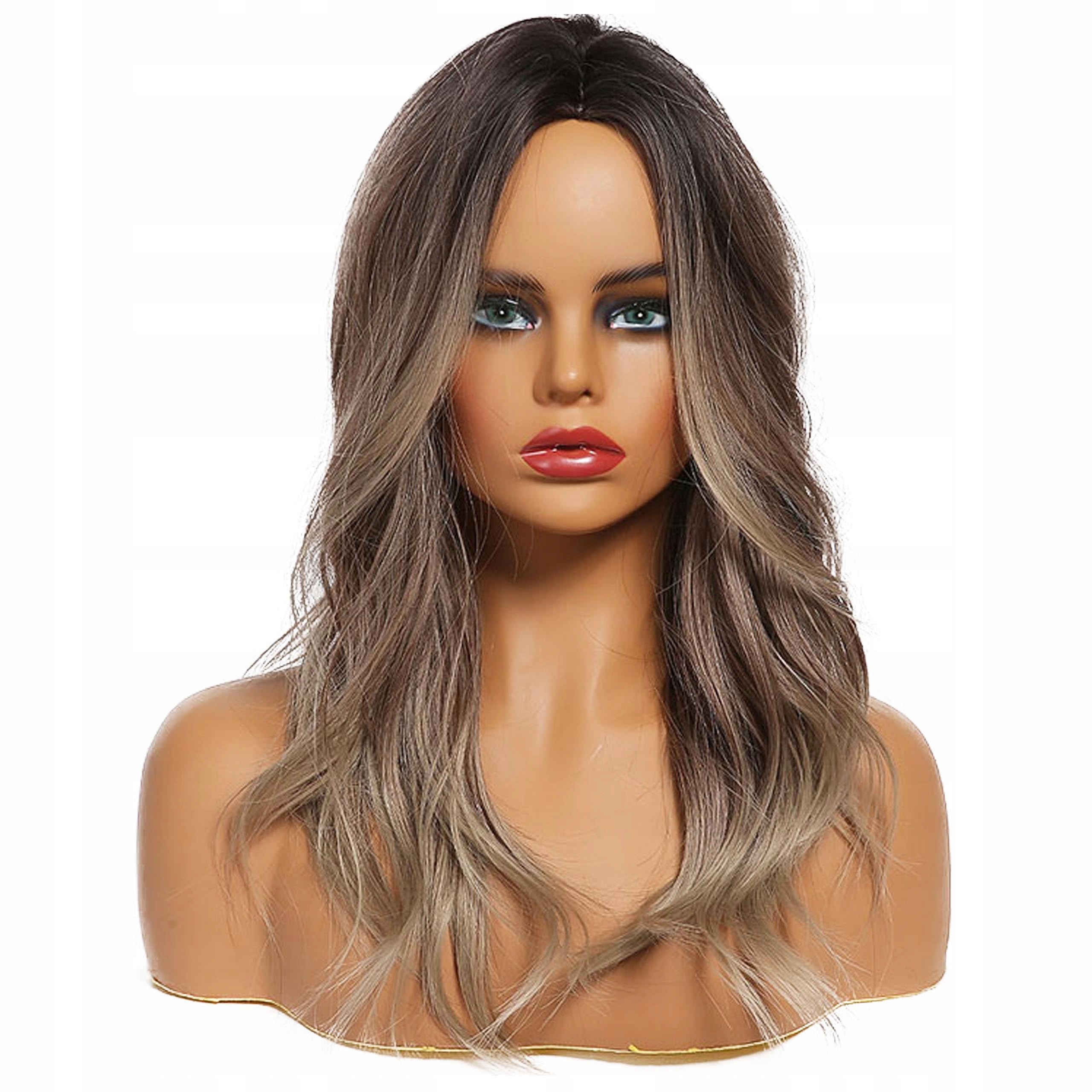 Peruka brązowa ombre włosy Jak Naturalne fale