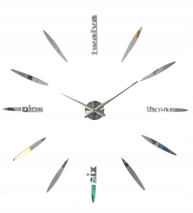 

Duży Srebrny Zegar Ścienny Diy Naklejany Na Ścianę