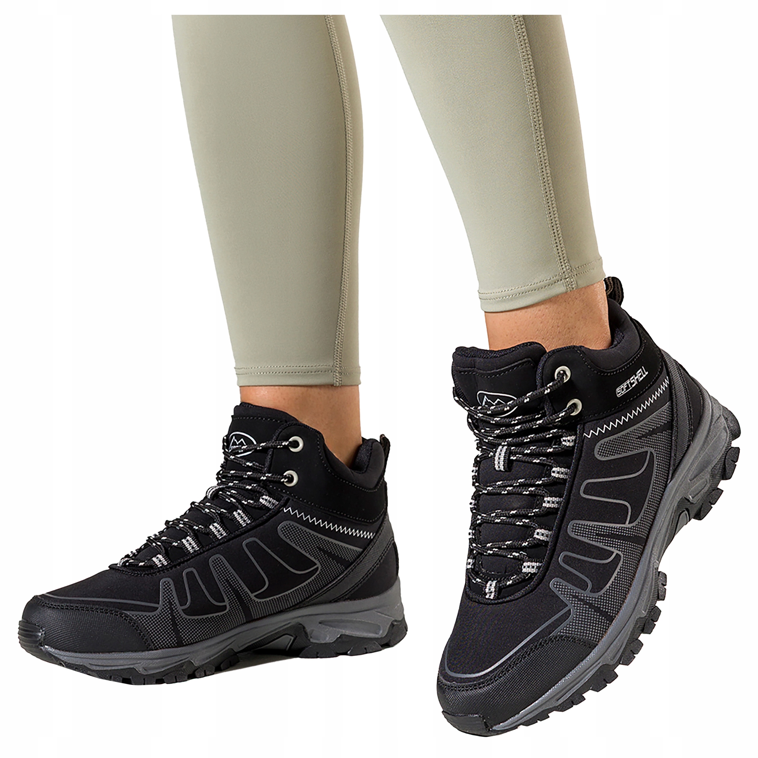 Dámská Trekingová obuv černá šněrovací softshellová sportovní velikost 36