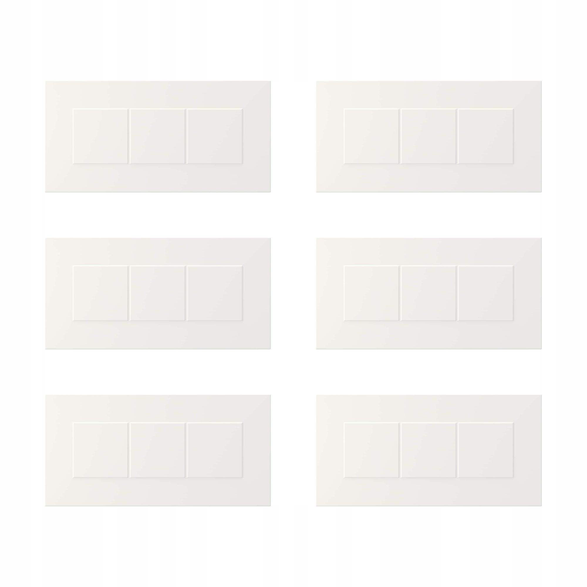6 ks Přední část zásuvky Bílá 40x20 cm Lakovaná Odolná