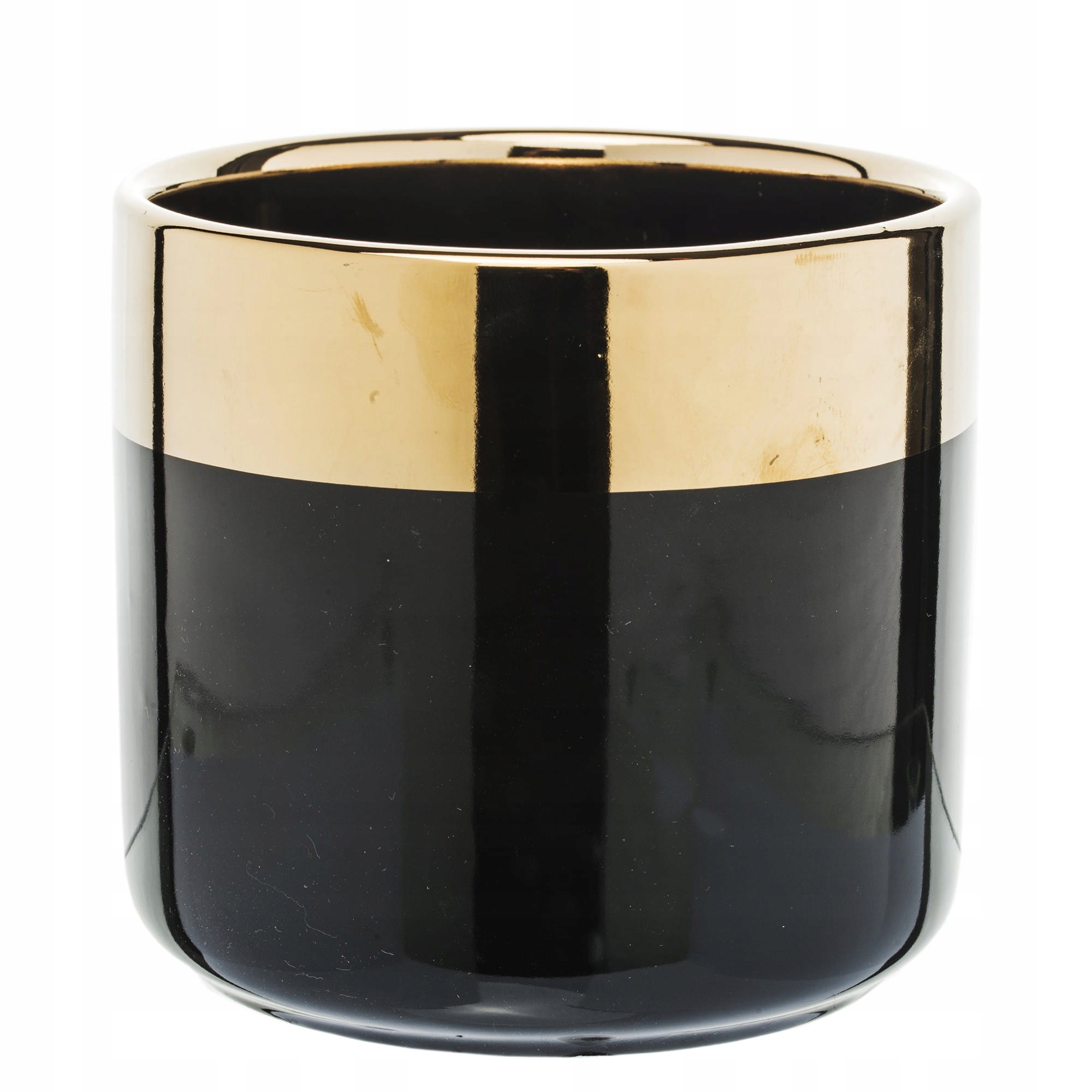 

Osłonka Doniczka Ceramiczna Czarno-złota 11 CM