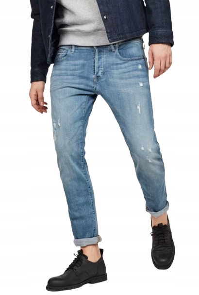 G-star Raw Pánské Džíny S Oděrkami, Modré, Velikost 34/36 Jsq