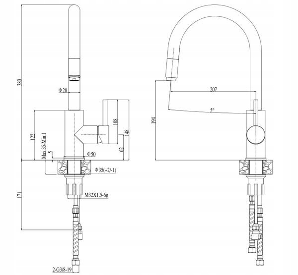 BATERIA KUCHENNA ALVEUS DELOS beżowy Marka inna