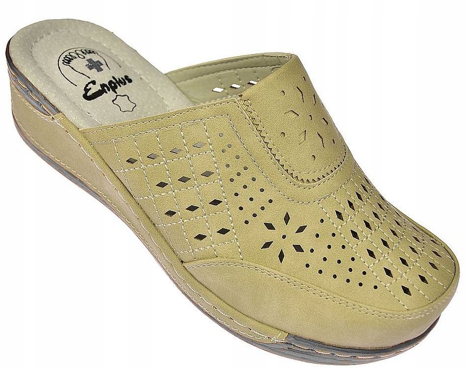 Nazouváky z lékařské kůže s vložkou na klínku Enplus R1688-2 béžová vel 36