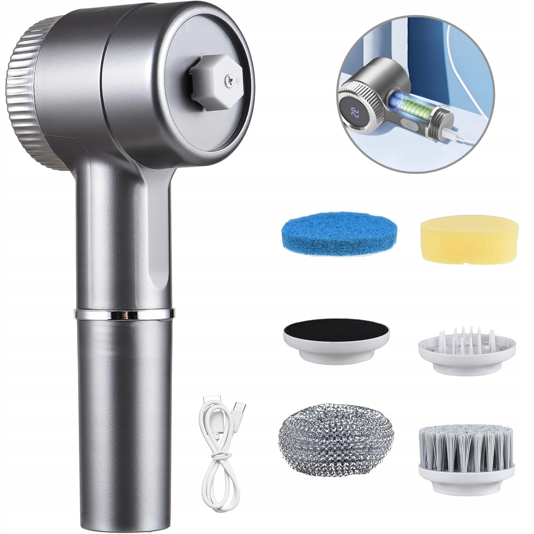 Elektrický Čisticí Kartáč S Inteligentní Led Indikací A Dlouhou Výdrží Baterie