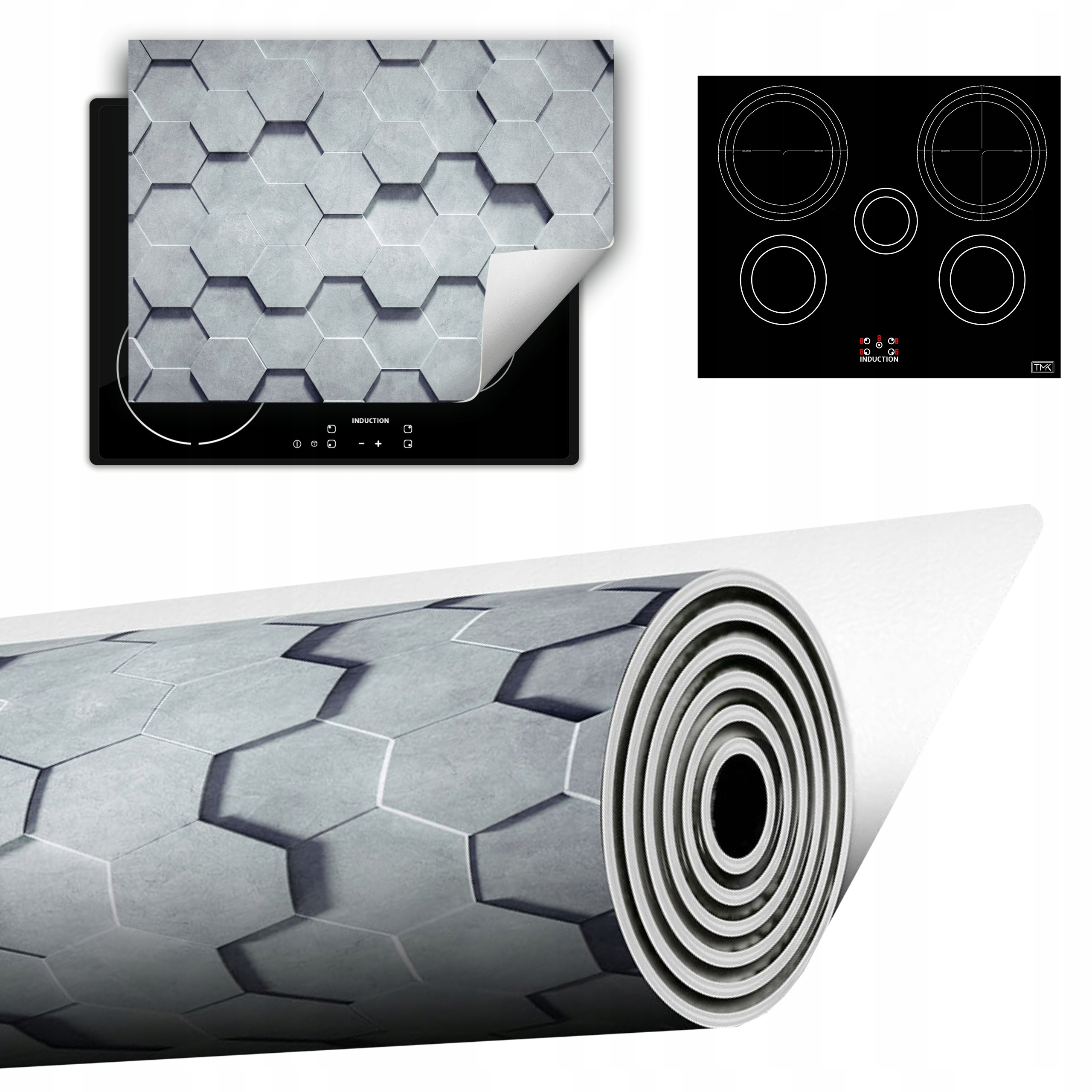 Vinylová Podložka Do Kuchyně Více Místa 70x52 šedá 3D