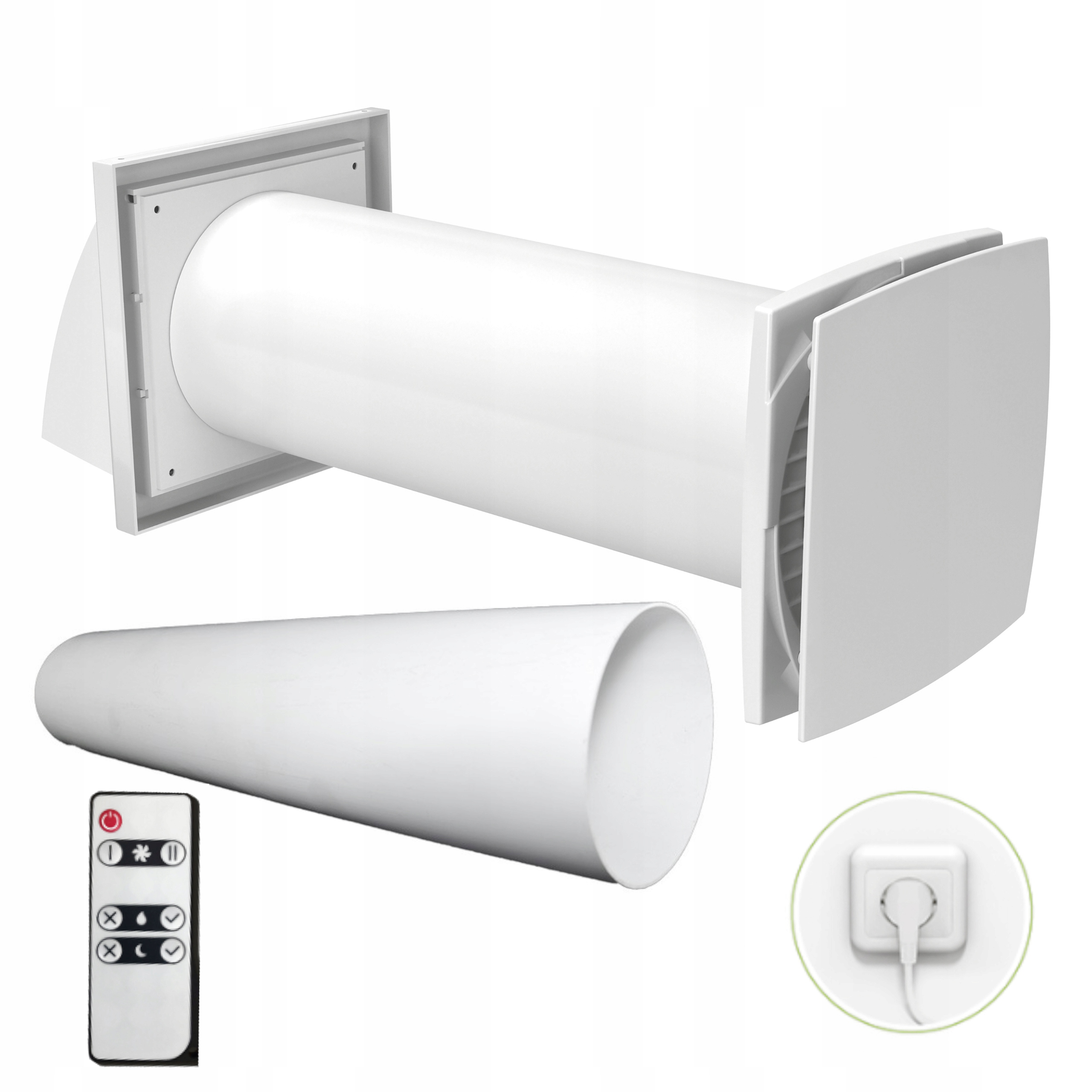 Rekuperátor Na Stenu Solo+ 125 mm Pilot Senzor Vlhkosti Filter Kanál 0.5 m