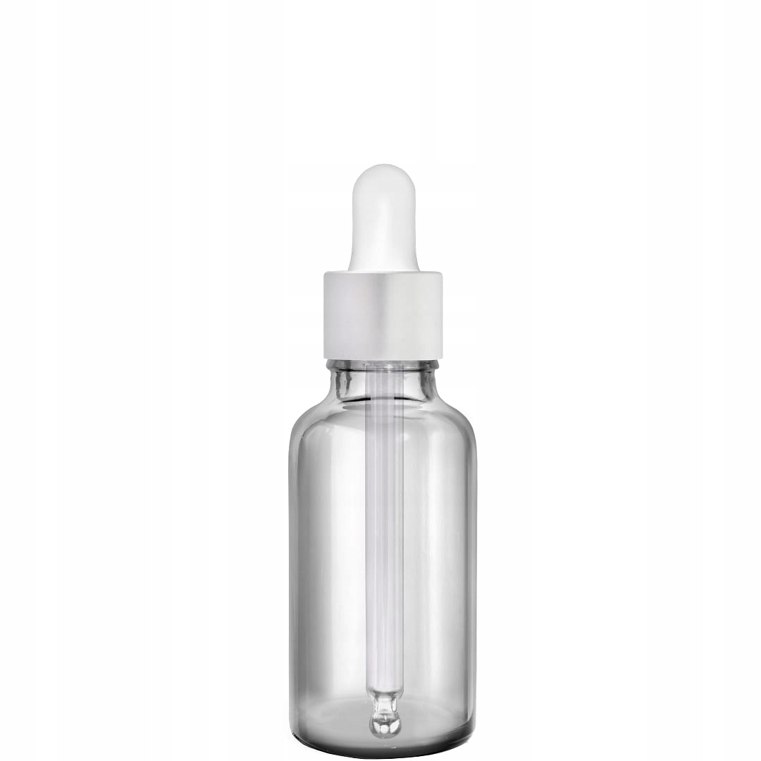 

Butelka Szklana 30ML Bezbarwna Z Pipetą Srebrną