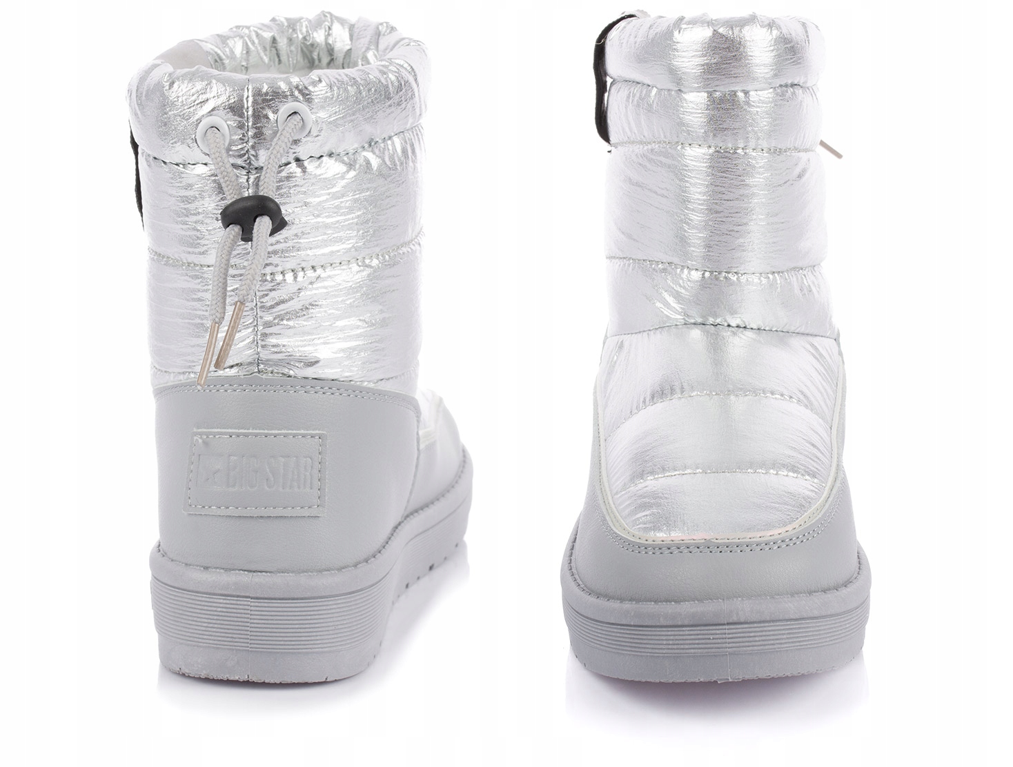 BIG STAR BUTY BOTKI ŚNIEGOWCE OCIEPLANE FUTERKIEM DAMSKIE SREBRNE r. 37 Rozmiar 37