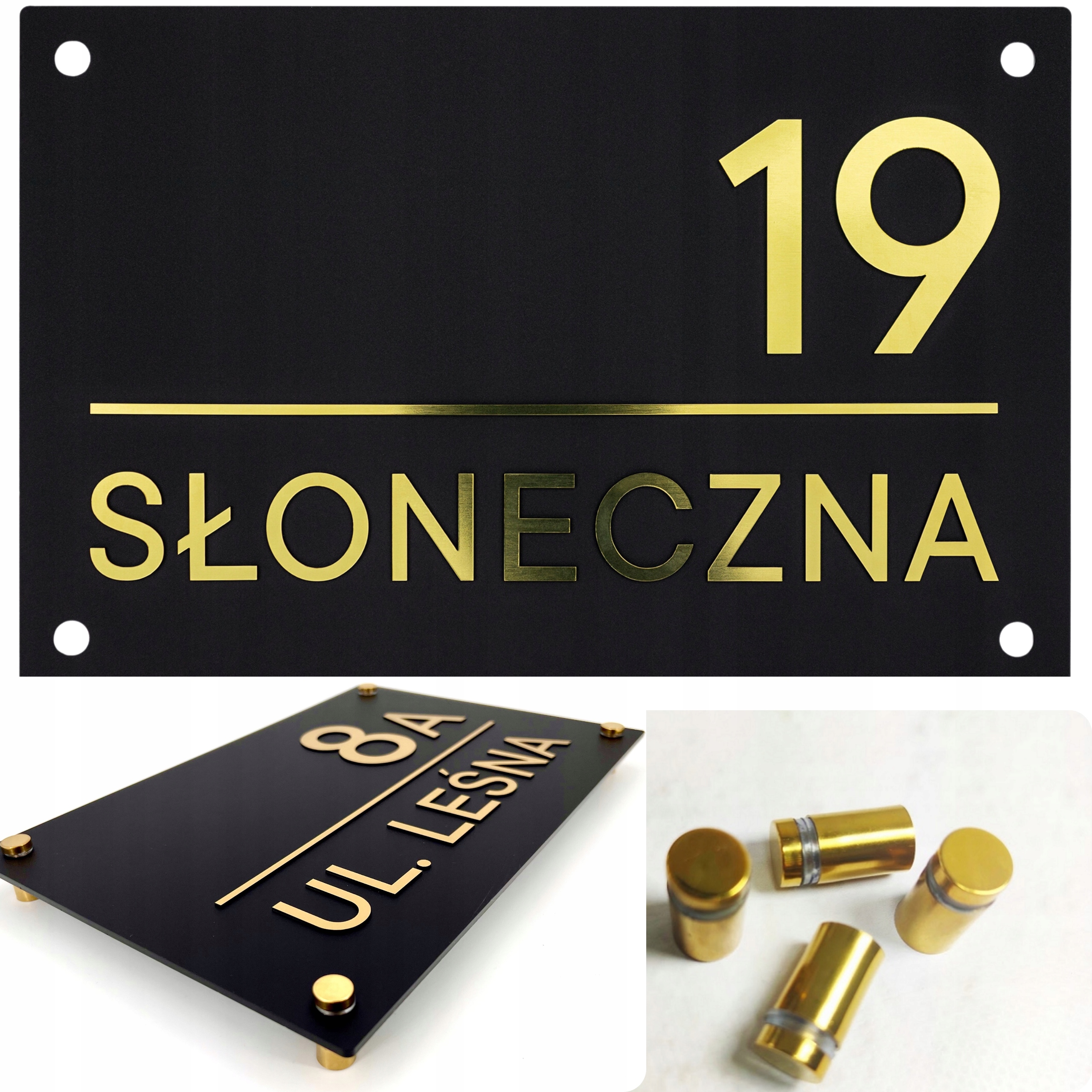 TABLICZKA ADRESOWA PLEXI NUMER DOMU TABLICA ADRES Z NUMEREM 19x29 CM