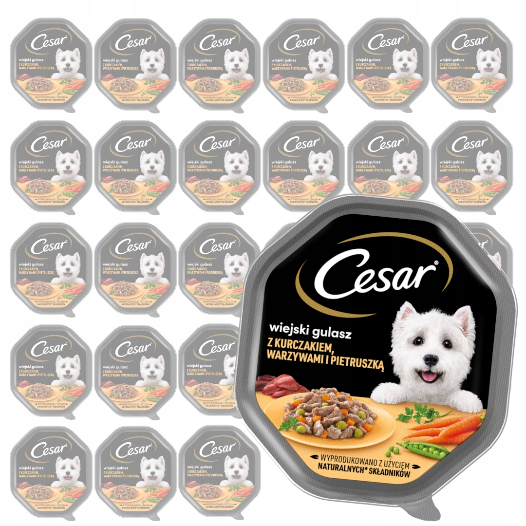 Cesar Kurczak z Warzywami i Pietruszką Mokra Karma Dla Psa w Sosie 28x150g