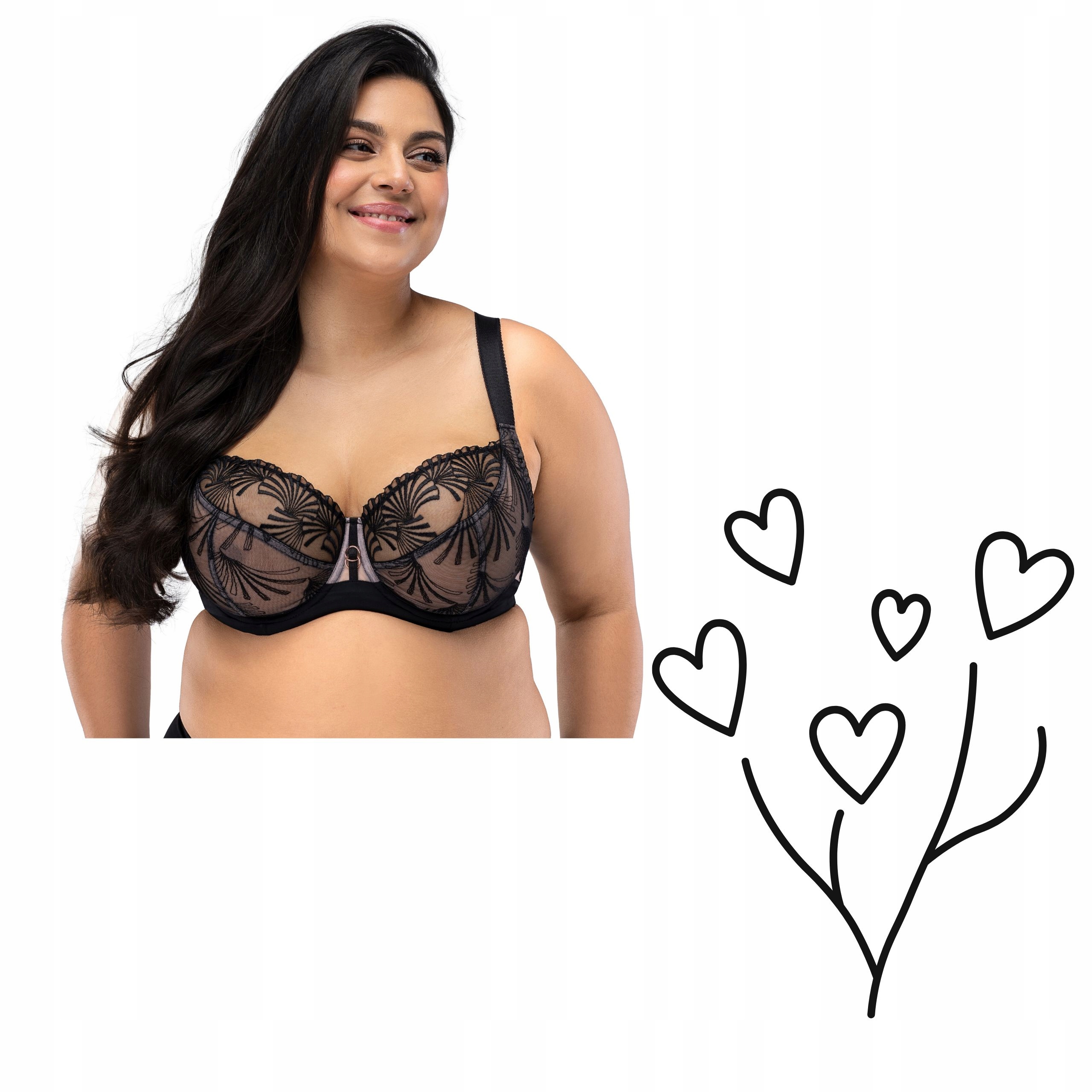 Měkká černá podprsenka soft 70K Nessa Candy tyl,