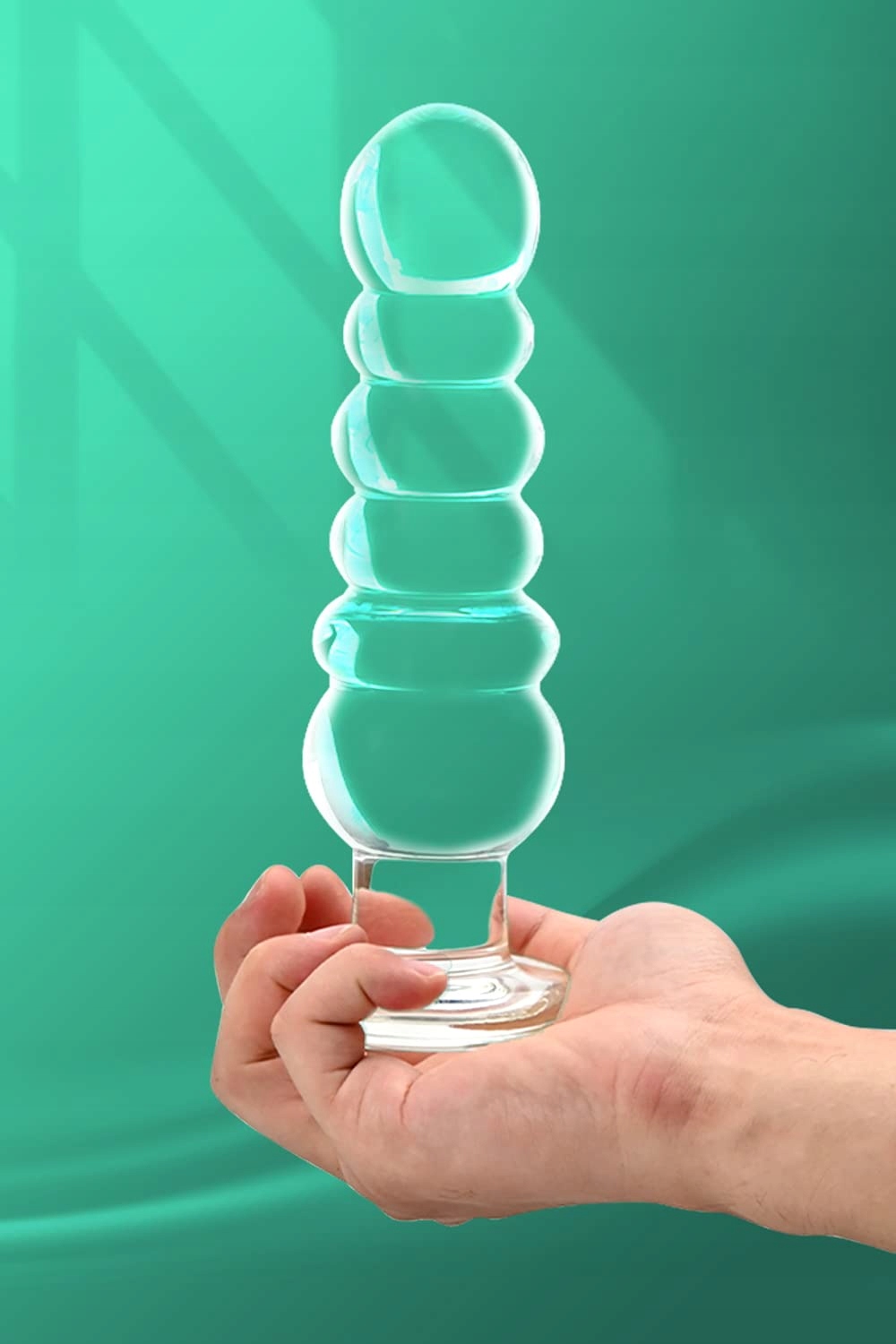 GROßE GLAS Analne Koraliki Masażer Długi Korek Analny Dildo Dla Dorosłych — miniatura 3