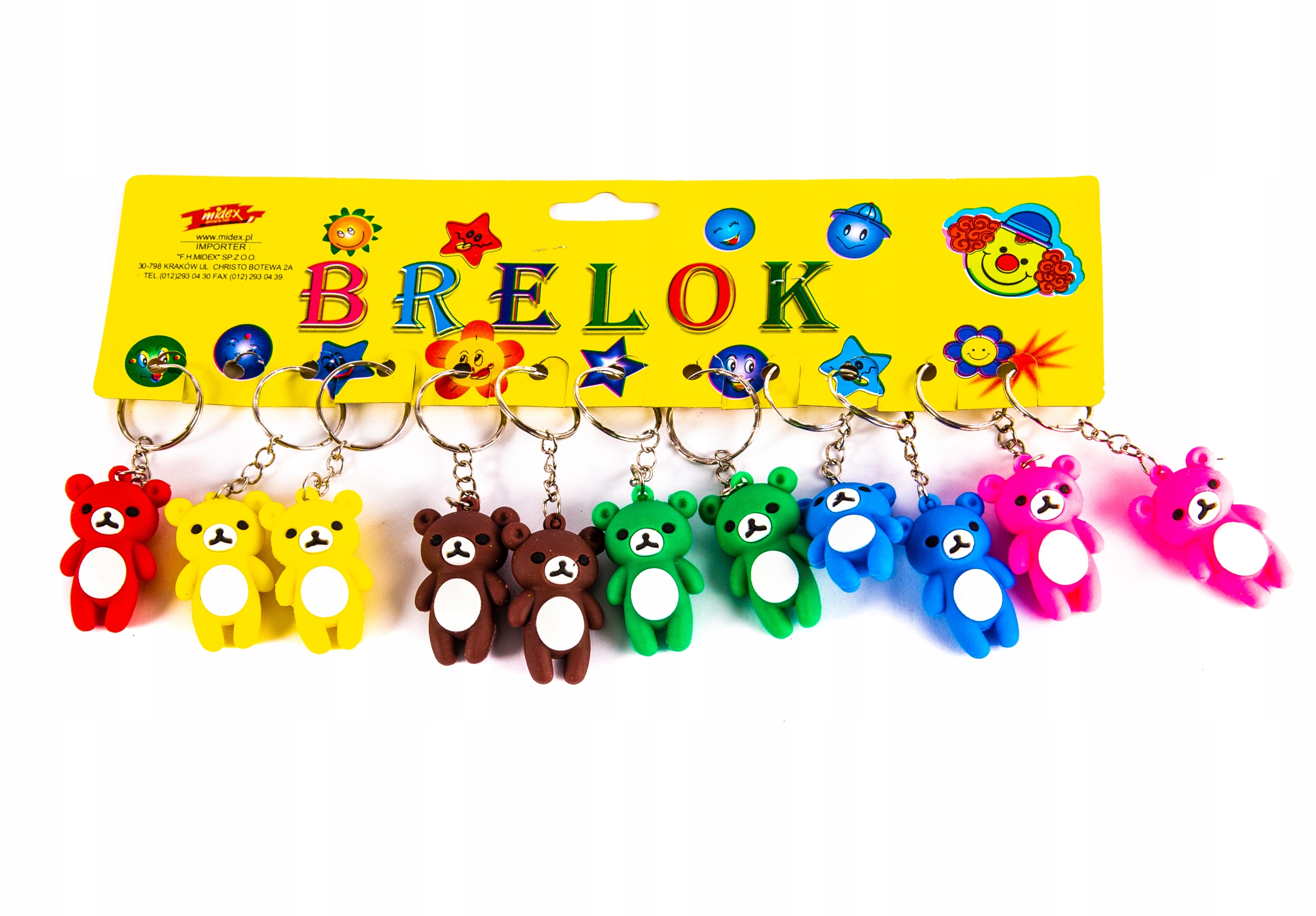 

Miś Misiek Gumowy Brelok Do Kluczy Zestaw 12szt
