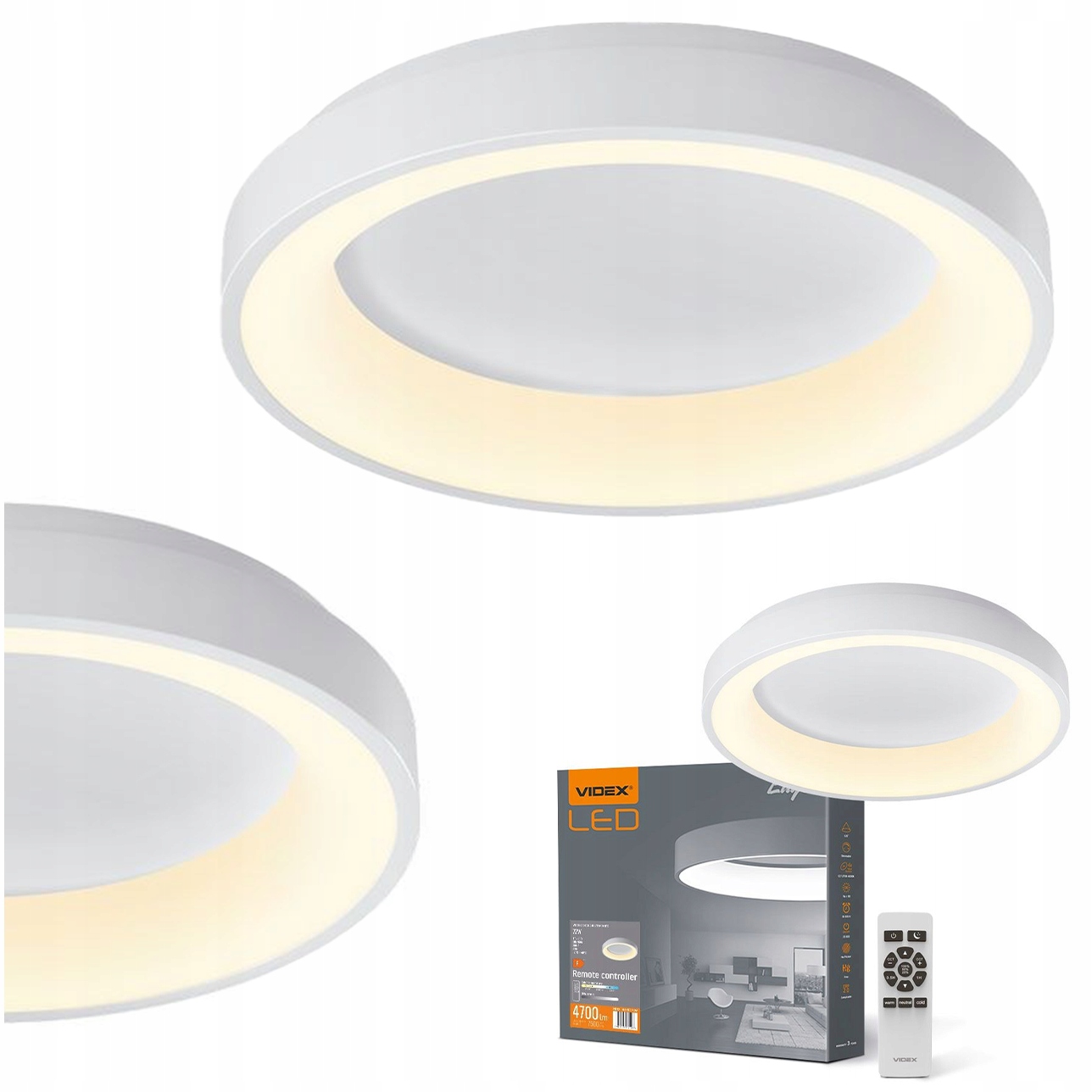 stropní svítidlo Led Stropní Svítidlo S Dálkovým Ovládáním, 3 Barvy Světla 72W, Bílý Noční Režim