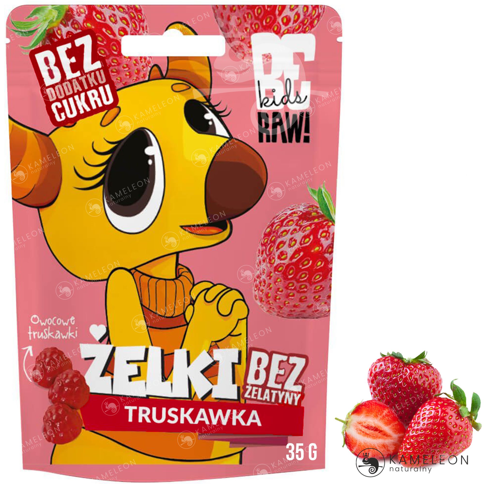 BE RAW KIDS zdrowe ŻELKI bez cukru mix smaków 4szt Waga 35 g