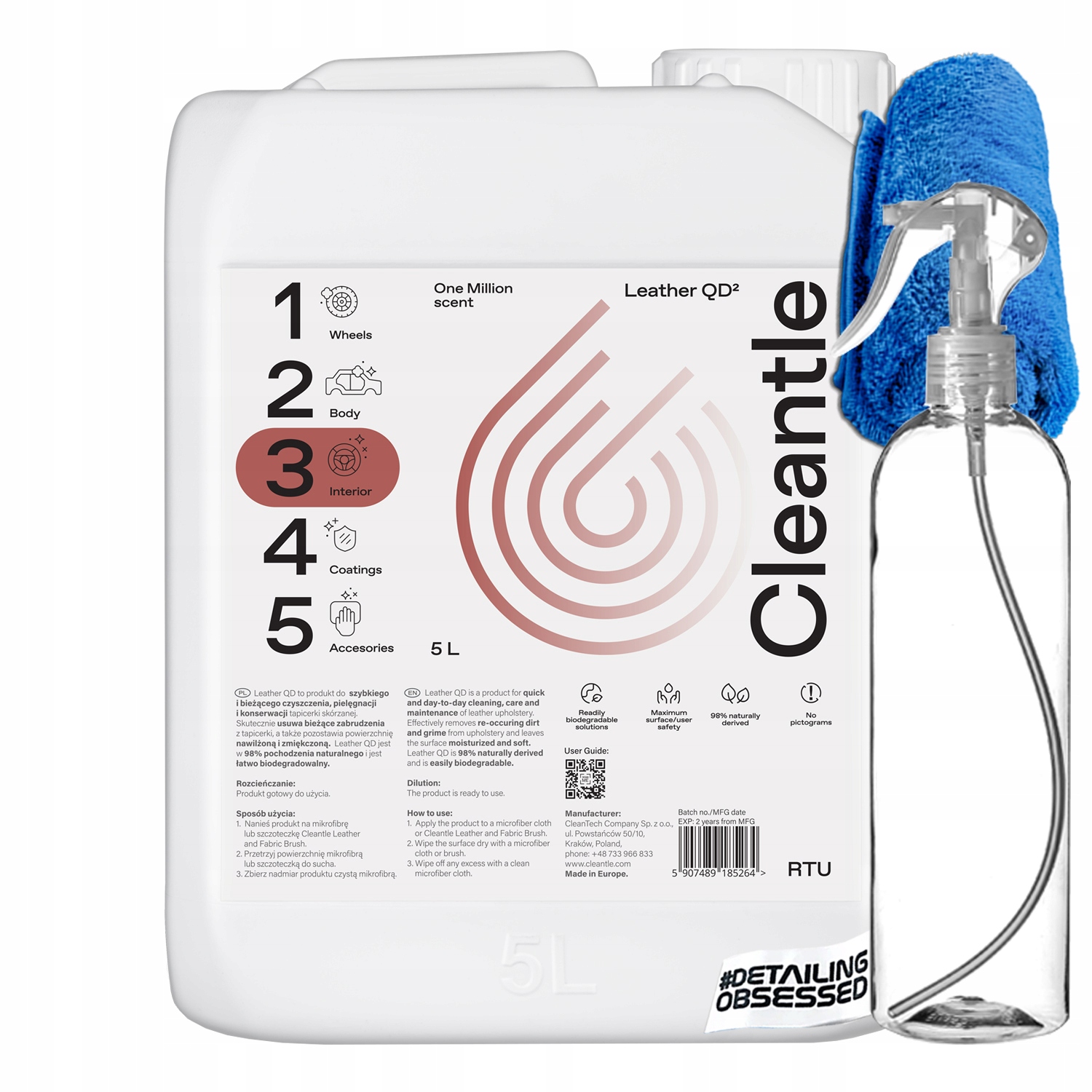 Cleantle Leather Qd 5L čistenie a starostlivosť o kožené čalúnenie