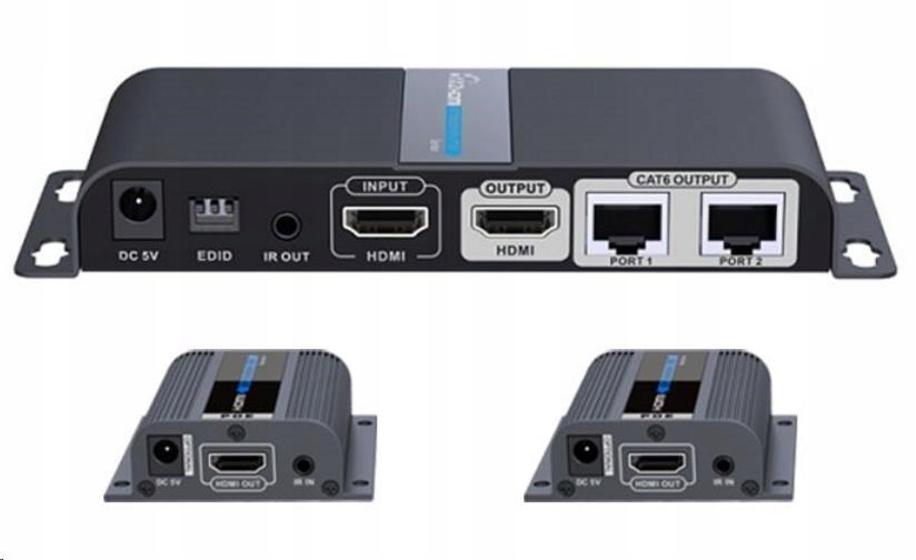 Premiumcord Hdmi 1-2 splitter+extender cez CAT6/ 6a/ 7, Full Hd, 3D…