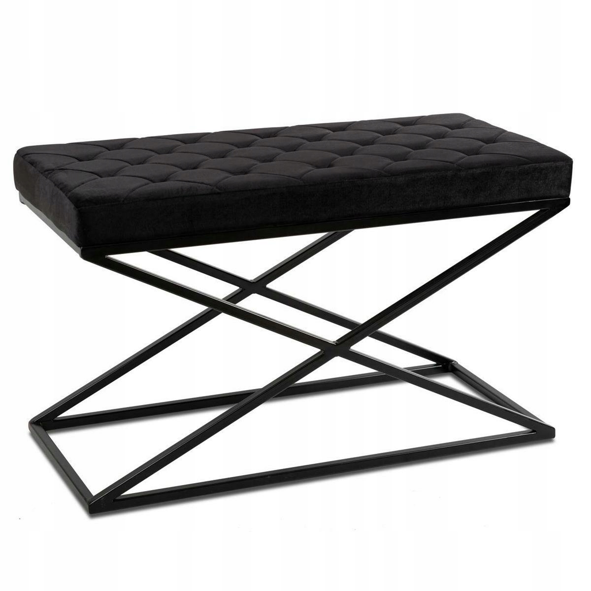 Lavička taburet černá, moderní sedák Glamour