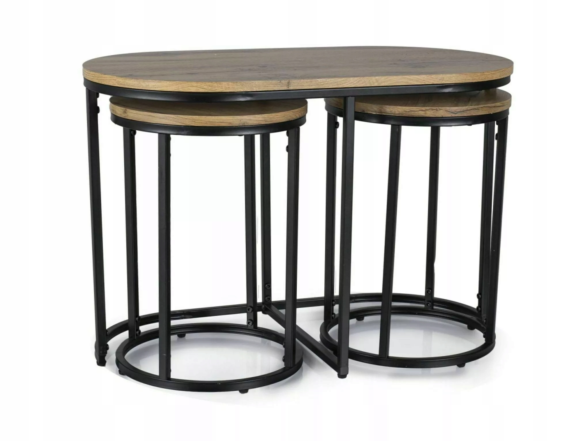 Lavica konferenčný stolík Twix dub artisan/čierna, sada Sig