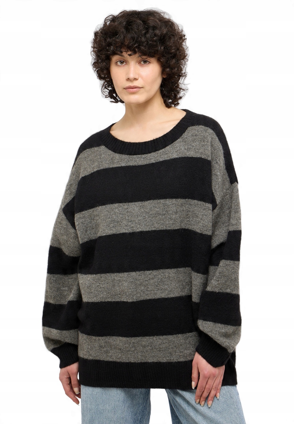 Dámský Grafitový Svetr Černý Velký Oversize Alpaka Teplý Mustang M