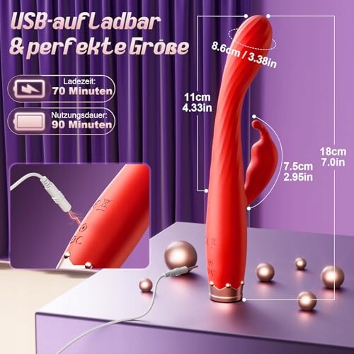 RABBIT VIBRATOR Dla Kobiet Dildo Wibrator G Punkt 10 Trybów Stymulator — miniatura 5